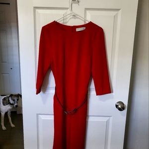 Red sheath dress